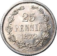 25 пенни 1872 года S Для Финляндии