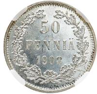 50 пенни 1908 года L Для Финляндии