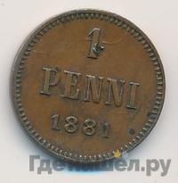 1 пенни 1881 года  Для Финляндии