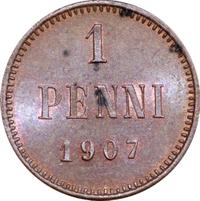 1 пенни 1907 года  Для Финляндии
