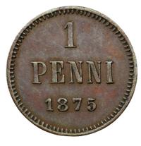 1 пенни 1875 года  Для Финляндии
