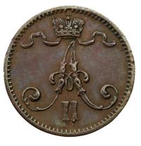 1 пенни 1875 года  Для Финляндии