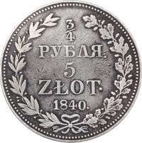 3/4 рубля - 5 злотых 1840 года