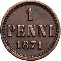 1 пенни 1871 года  Для Финляндии