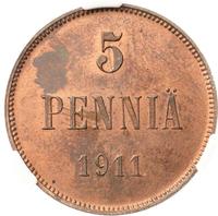 5 пенни 1911 года  Для Финляндии