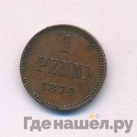 1 пенни 1874 года  Для Финляндии