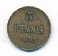 5 пенни 1889 года  Для Финляндии