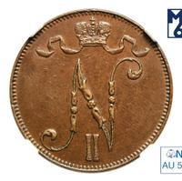 5 пенни 1908 года  Для Финляндии