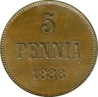 5 пенни 1888 года  Для Финляндии
