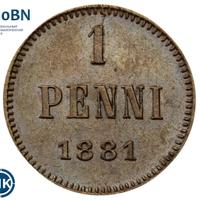 1 пенни 1881 года  Для Финляндии