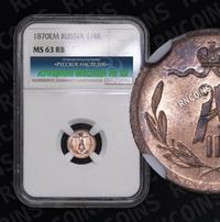 1/4 копейки 1870 года
