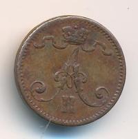 1 пенни 1875 года  Для Финляндии