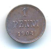1 пенни 1904 года  Для Финляндии