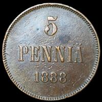 5 пенни 1888 года  Для Финляндии