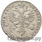 Полтина 1726 года Московский тип, портрет вправо