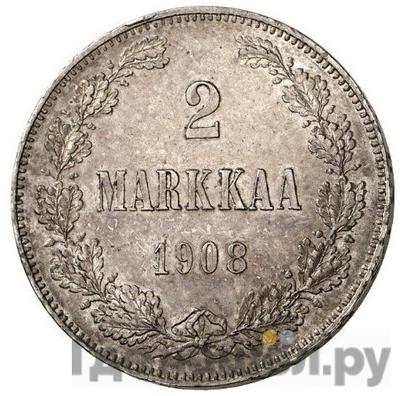 Аверс 2 марки 1908 года L Для Финляндии