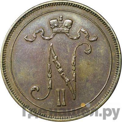 Аверс 10 пенни 1910 года Для Финляндии