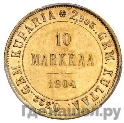 Аверс 10 марок 1904 года L Для Финляндии