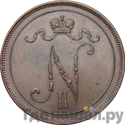 Реверс 10 пенни 1895 года Для Финляндии