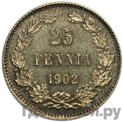 Аверс 25 пенни 1902 года L Для Финляндии