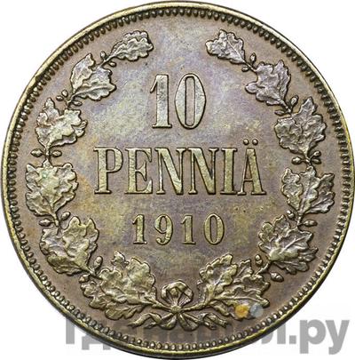 Реверс 10 пенни 1910 года Для Финляндии