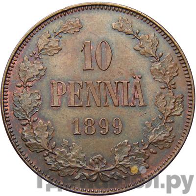 Аверс 10 пенни 1899 года Для Финляндии