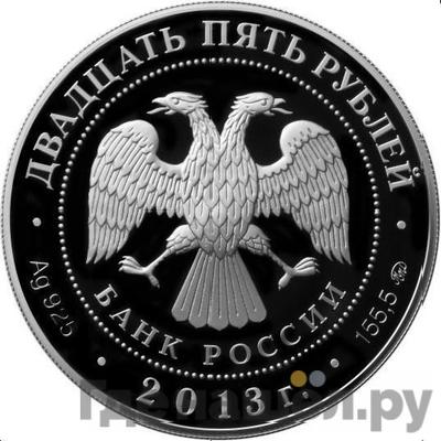 Реверс 25 рублей 2013 года ММД 20-летие принятия Конституции Российской Федерации