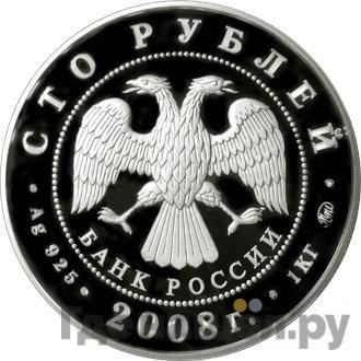 Реверс 100 рублей 2008 года ММД Вулканы Камчатки