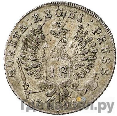 Реверс 18 грошей 1759 года  Для Пруссии