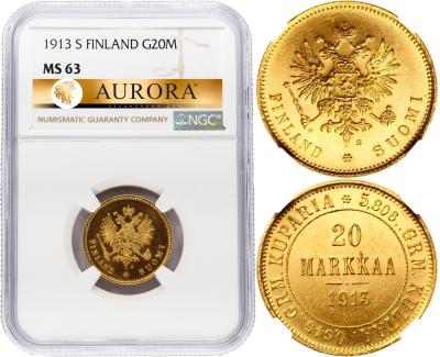 20 марок 1913 года S Для Финляндии