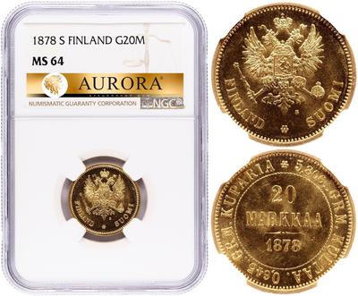 20 марок 1878 года S Для Финляндии