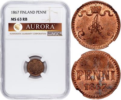 1 пенни 1867 года  Для Финляндии
