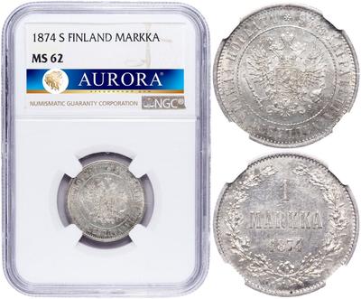 1 марка 1874 года S Для Финляндии