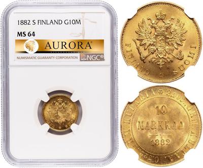 10 марок 1882 года S Для Финляндии