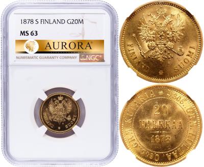 20 марок 1878 года S Для Финляндии