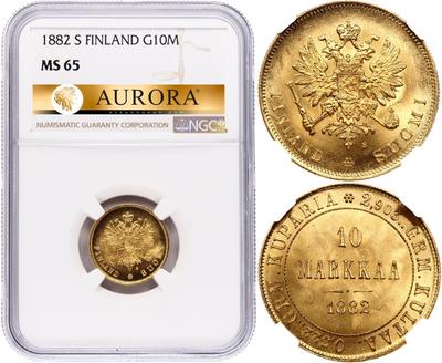 10 марок 1882 года S Для Финляндии