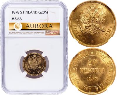 20 марок 1878 года S Для Финляндии