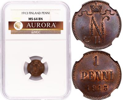 1 пенни 1913 года  Для Финляндии