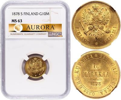 10 марок 1878 года S Для Финляндии