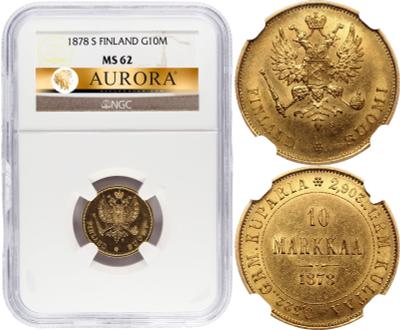 10 марок 1878 года S Для Финляндии