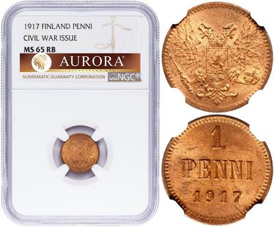 1 пенни 1917 года  Для Финляндии