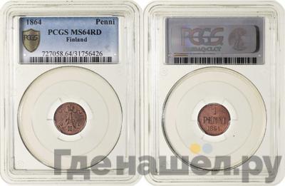 1 пенни 1864 года  Для Финляндии