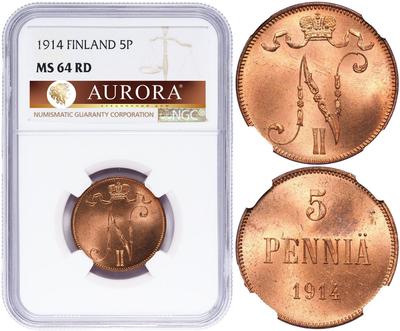 5 пенни 1914 года  Для Финляндии