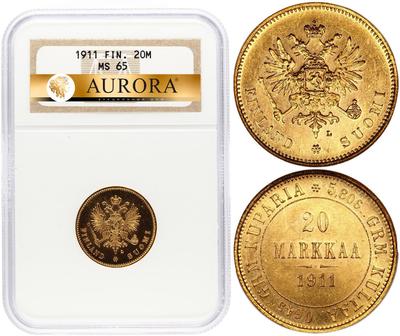 20 марок 1911 года L Для Финляндии