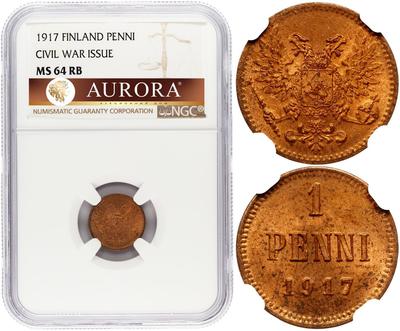 1 пенни 1917 года  Для Финляндии