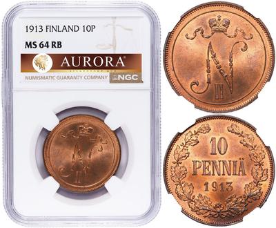 10 пенни 1913 года  Для Финляндии