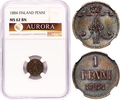 1 пенни 1884 года  Для Финляндии