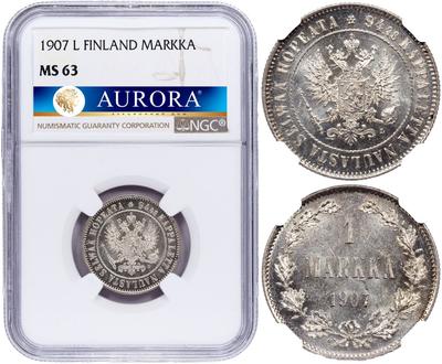 1 марка 1907 года L Для Финляндии