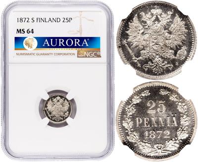 25 пенни 1872 года S Для Финляндии