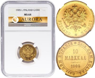 10 марок 1905 года L Для Финляндии